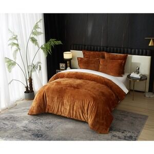 Zera Caramel Gold 100% Velvet 5 piece Comforter Set King